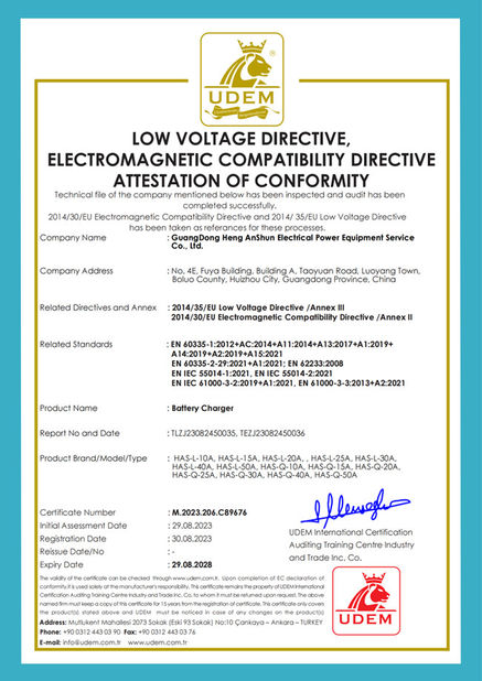 Κίνα GuangDong Heng AnShun Electrical Power Equipment Service Co., Ltd. Πιστοποιήσεις